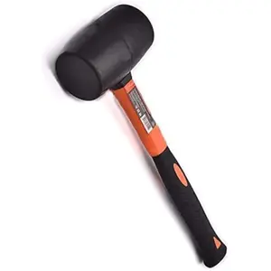 Tools Rubber Mallet Hammer 16 oz - Durable Eco-friendly Rubber Hammer Head for Camping, Flooring, Tent Stakes, Woodworking, Soft Blow Tasks without Damage - Ergonomic Grip Handle