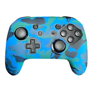 JenDore Blue Green Camo Anti-Slip Silicone Grip Cover Compatible with Nintendo Switch Pro Controller