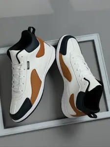 Men's Sporty Lace Up High Top Sneakers, Casual Comfortable Breathable Running Shoes, Trendy Sports Shoes for Daily Life, Fashionable Running Athletic Shoes, Athletic Running Trainers, Fitness Running Shoes
