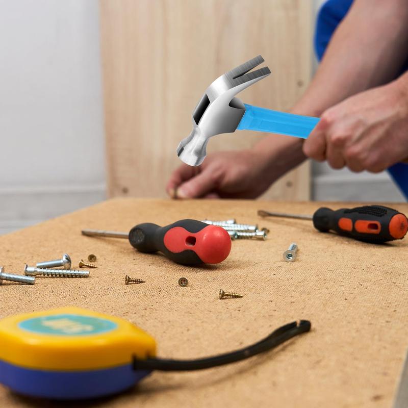 Claw Hammer with Comfort Grip Framing Hammer with Smooth Head Stubby Hammer 13 oz Claw Hammers Stainless Steel Hammers Tools Perfect for Household Projects Garage