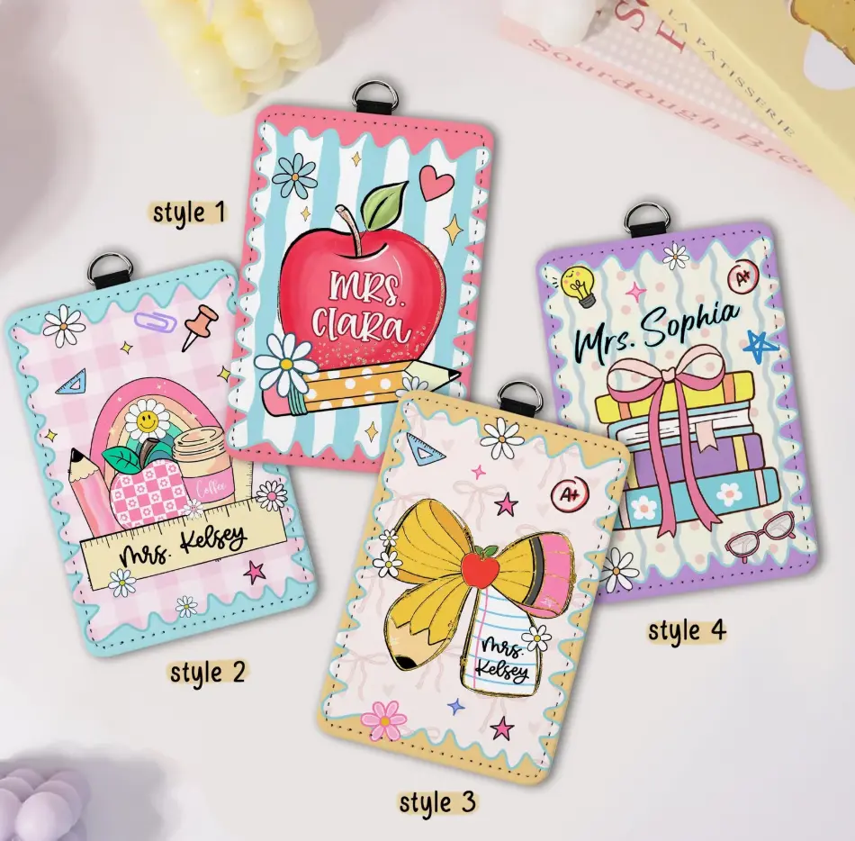 Personalized Teacher ID Badge Holder, Back To School Lanyard