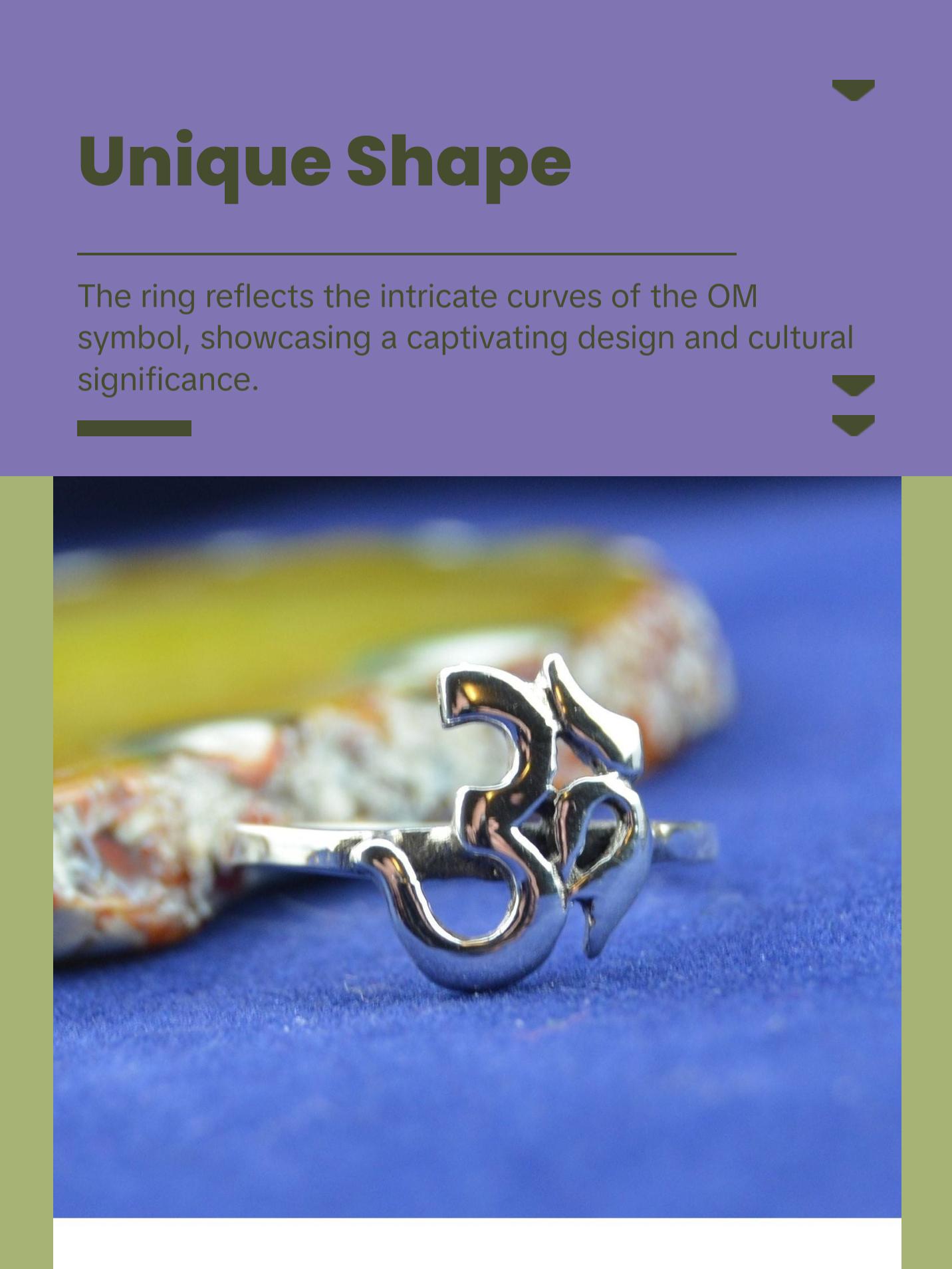 Sterling Silver OM Symbol Ring | Hindu Sacred Sound | Spiritual Jewelry