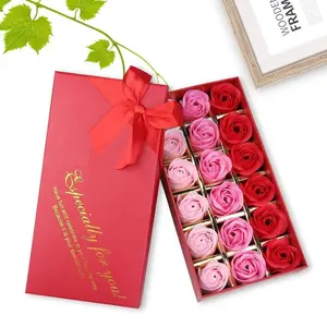 18 Rose Bath Soap Set, Rose Petal Soap Flower Gift Box, Plant Essential Oil Rose Soap Kit, Luxurious Spa Experience