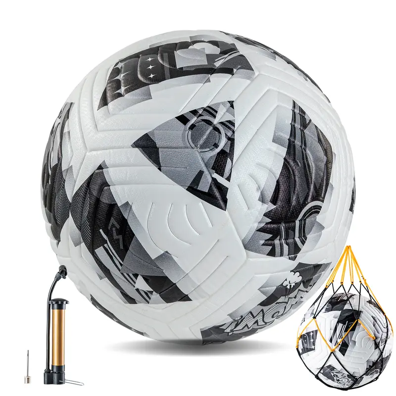 Soccer Balls - Soft Touch Soccer Ball & Air Pump Set - Size 5 - Ideal for Youth & Adults with Unique Design and Convenient Carry Bag