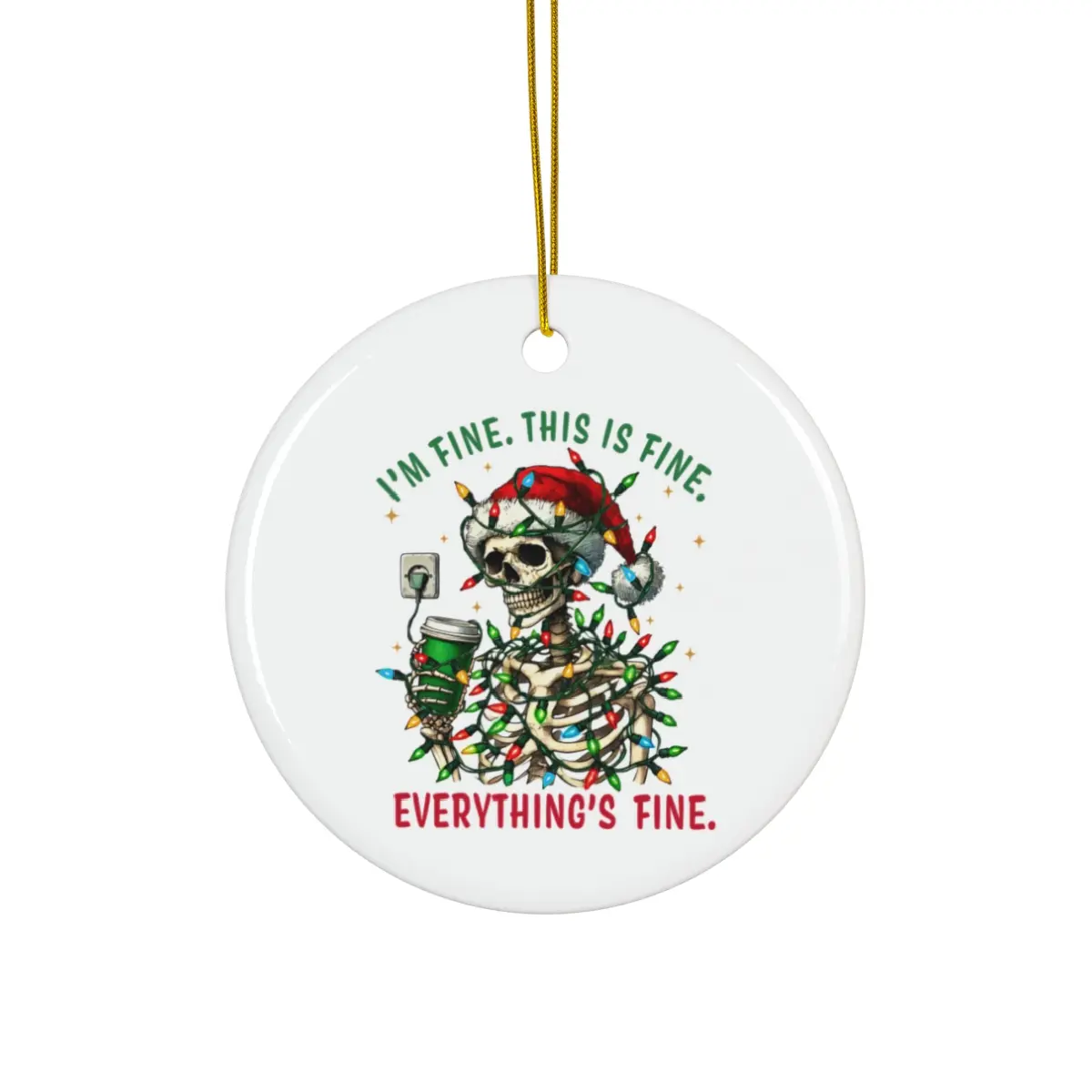 Funny Skeleton Christmas Ornament - Add a Dash of Fun to Your Holiday Decor - Gift Glossy Tree Decoration