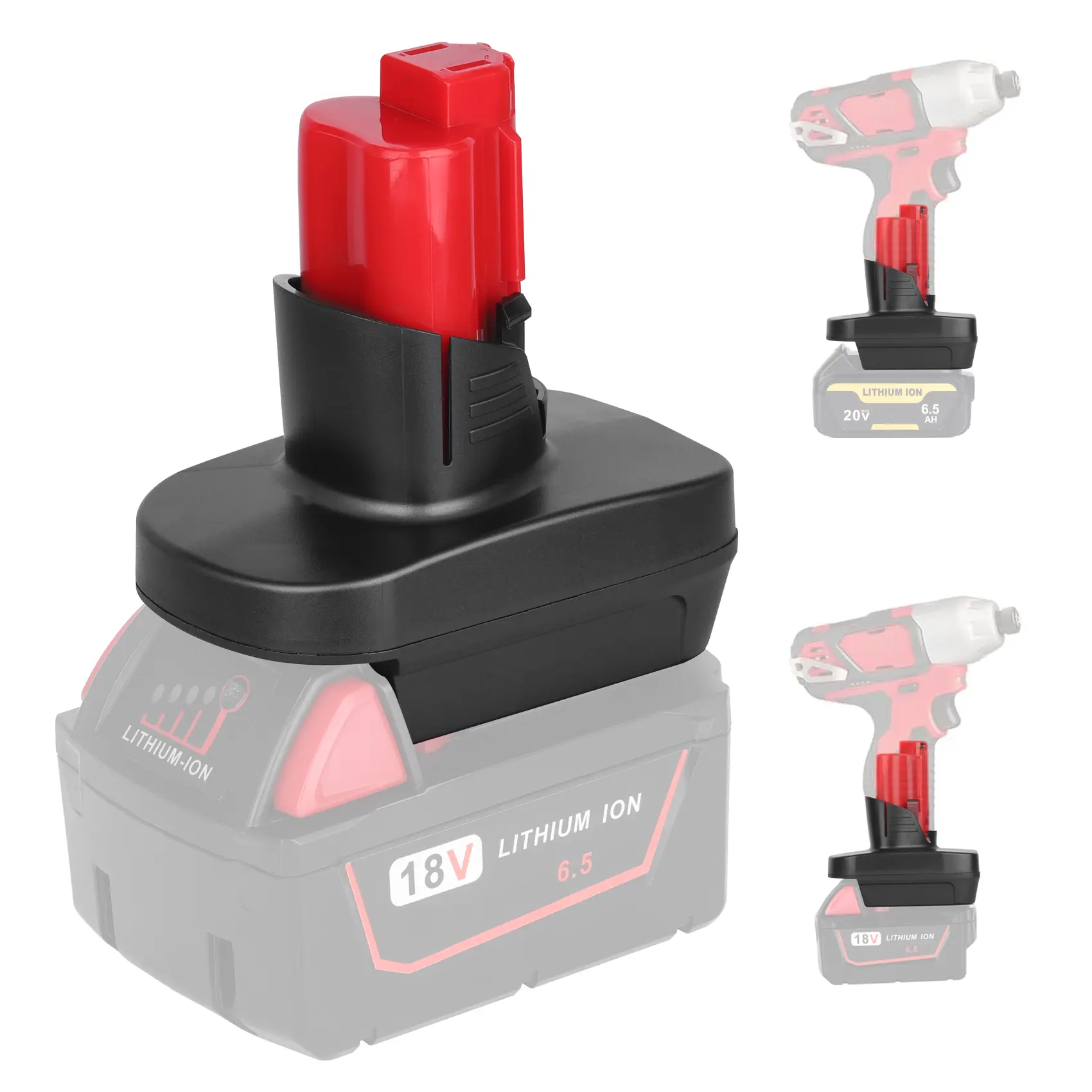 Battery Adapter for Milwaukee M18 to M-12, DM20M12 Adapter Convert for Dewalt 20V to Milwaukee 18V Li-ion Battery (Adapter Only)