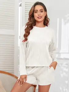 Women's dopamine wear pleated casual suit lazy and fashionable style