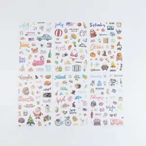 Cute Sticker Set for Journals, Includes 6 Sheets, Perfect for Scrapbooking, DIY Crafts, Art Decoration, Ideal for Personalization