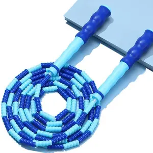 Soft Beaded Jump Rope for Kids Women - Tangle-Free Skipping Rope, Adjustable Length, Blue Color, 1 Pack