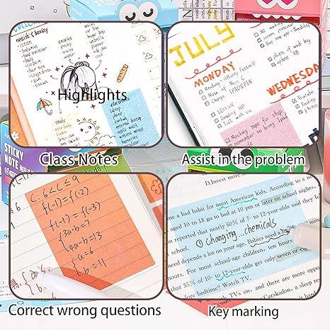 Easter Gift 2026 2 PACK  DESIGN Cute Monster Pattern Sticky Note 105 Sheets Roll Funny Pastel Animal Post It Notes Self Adhesive Cartoon Memo Pads Vibrant Gradient Design Easy Memo Pads Buy 1 Get 1 Free 2 Colo-rs Will Be Send