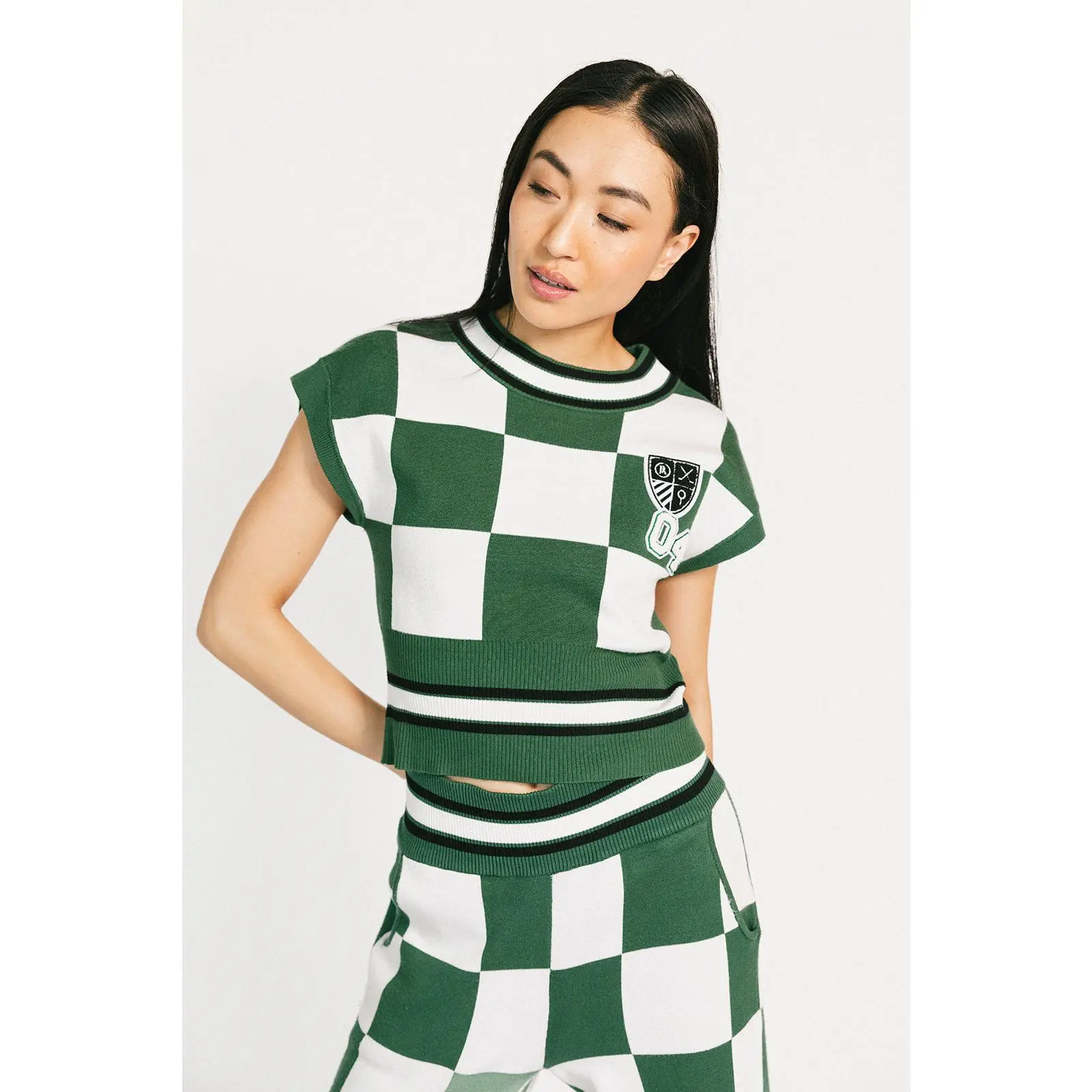 Kennedy Top - Green/White Checkered
