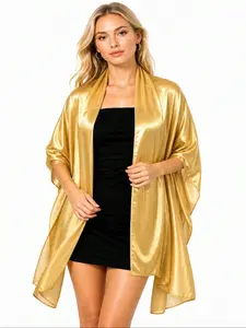Elegant Women's Shimmer Satin Evening Shawl, Party Scarf for Formal Wear, Stylish Accessory for Weddings and Gala Events
