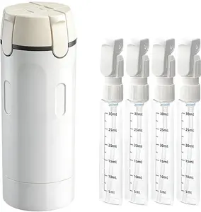 Day 4-in-1 Travel Dispenser Bottle, Leak-Proof Refillable Silicone Squeeze Container with Lock, Compact and Lightweight Toiletry Organizer, Easy to Carry, Ideal for Business Trips, Vacations, and Frequent Travelers