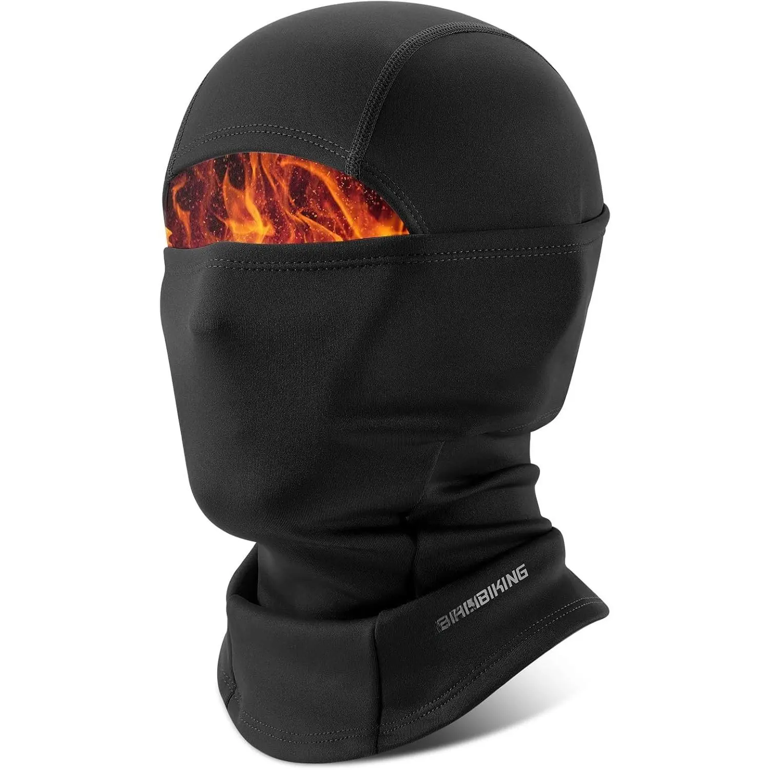 Thermal Fleece Balaclava Ski Mask, Unisex Windproof Full Face Protective Gear with Reflective Logo for Cold Weather Cycling, One Size