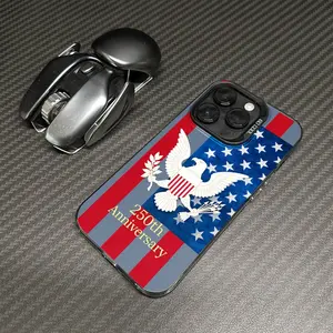 Bald Eagle 250th Anniversary Tuff Phone Case for iPhone 17 16 E 15 14 13 12 11 Pro Max Plus XR XS, USA American Flag Patriotic Shockproof Protective Cover for Independence Day