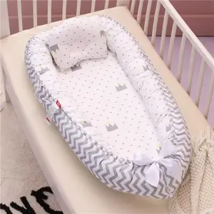 Baby crib, portable crib with high side protection, foldable baby crib, washable baby blinds, soft quilted design, daycare and travel supplies, essential for comfortable sleep and travel for newborns, Foldable Bassinet