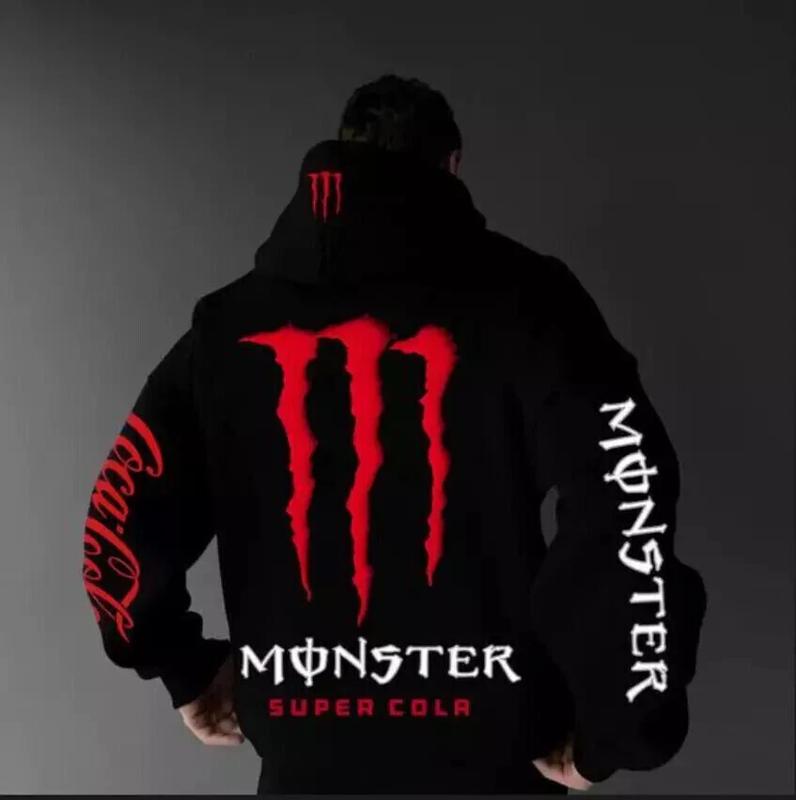 Monster Energy Claw Streetwear Hoodie Unisex Oversized Graphic Pullover Racing Inspired Sport Style Sweatshirt Gift for Car Lovers & Trendy Fans