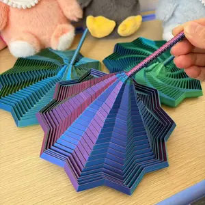 3D Printed Visual Illusion Children's Educational Toy Folding Polygonal Radish Tower Stress Relief Spiral 3D Desktop Ornament