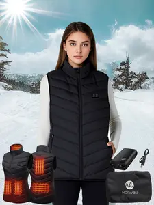 【Includes Power Bank】Norwell Womens Heated Vest with 7.4V/3A 5000mAh Battery Pack, 3 heating levels 5heating Zones, Classic Heated Vest for Women with Dual Control, Washable Hunting Outdoor Coats