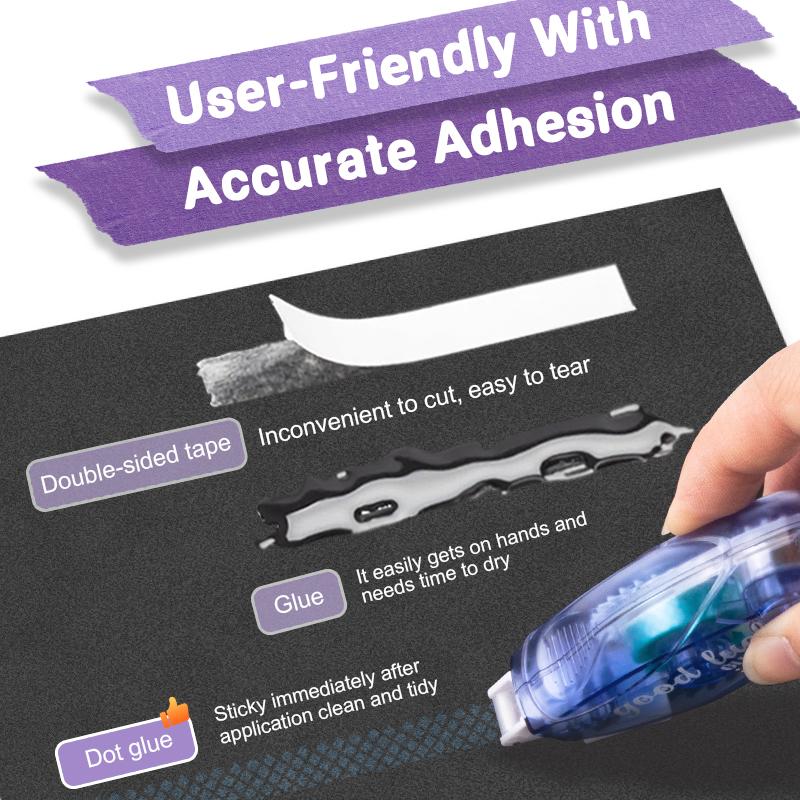 Scrapbook Tape, 5 Pack Double Sided Tape Roller for Crafts, Adhesive Glue Runner Scrapbooking Supplies Journaling School Office Teacher Supplies, 0.3IN x 26FT