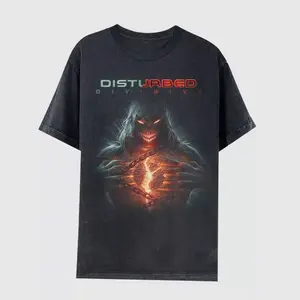 Disturbed Black Divisive T-Shirt For Tour 2025 All Size Outdoor Tshirt