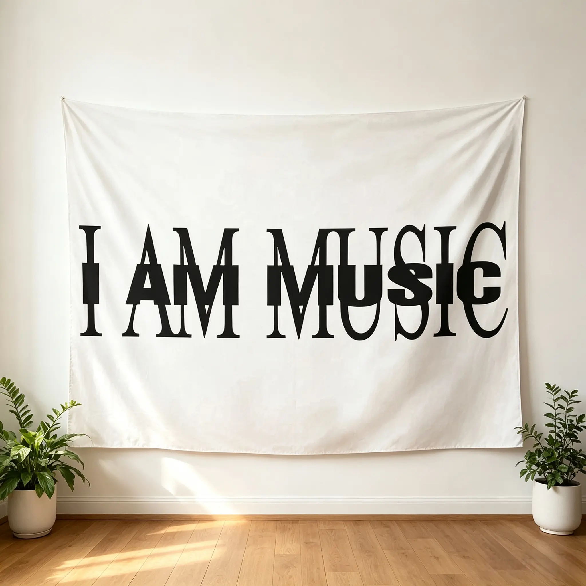 Emmwiony I AM MUSIC Album Cover Tapestry, Multi-Size 30x40in Blush Pink Full Print Wall Decor, Lightweight Indoor-Outdoor Home Textile, Hand Washable Room Accessory for Bedroom & College Dorm