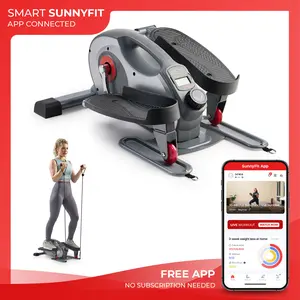 Sunny Health & Fitness Smart 2-in-1 Sit/Stand Mini Elliptical with Resistance Bands, Home Gym Workout Fitness, Under Desk Portable Pedal Exerciser, Low-Impact Full-Body Cardio, Compact & Quiet for Office, Leg/Glute/Core Rehab Support, 300 lbs Capacity