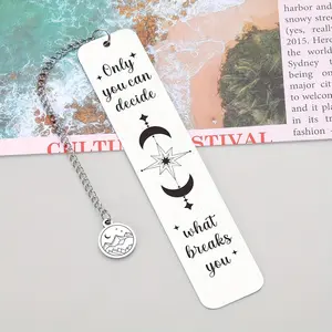 Inspirational Stainless Steel Bookmark, Letter Pattern Bookmark, Perfect Gift for Book Lovers, Ideal for Daily Office Use