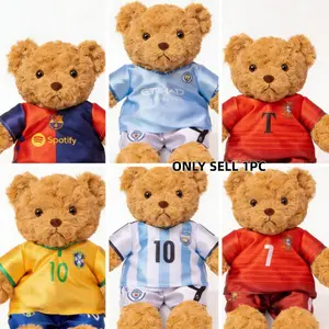 Barcelona Bear with Jersey Plush Toy, World Cup 2026 Cute Teddy Bear, Plush Souvenir Gift, Perfect Collectible Item, Stuffed Animal