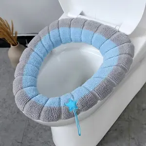 TikTokShopfalldealsforyou  Two Tone Toilet Seat Cover,  Bathroom Toilet Pad Cushion, Soft Comfort Toilet Seat Cover With Handle,Bathroom Accessories, Home Essentials