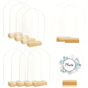Arched Acrylic Place Cards Set, 10pcs 4x6 Inch Transparent Board, DIY Wedding & Party Decorations, No Electricity Required, Acrylic Desktop Decoration, Acrylic Plaque Decor