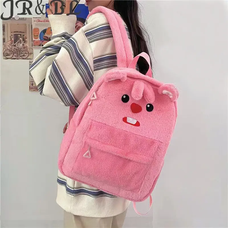 Kawaii Pororo Loopy School Bag Cute Cartoon Plushie Backpack Large Capacity Backpack Shoulder Crossbody Bag Children's Gifts