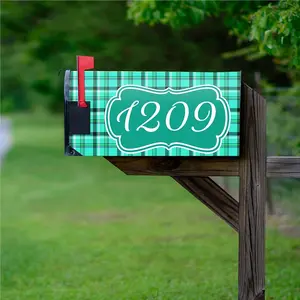 Custom Mailbox Magnetic Mailbox Cover Plaid Design - PMBM18