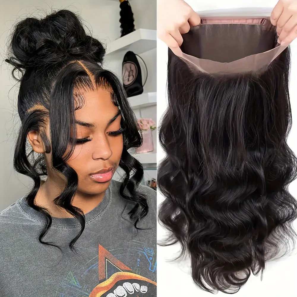 360 Lace Front Wig Pre Plucked 250% Density Human Hair 360 Full HD Lace Front Wig Body Wave/Straight Wig Women Wig with Baby Hair Natural Color