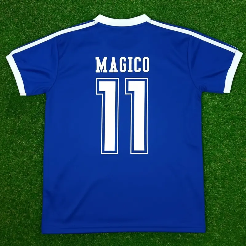 El Salvador (Soccer Jersey) Camisa de Futbol Retro 1982 blue Pique Fabric Lightweight Airy Flexible Comfortable Coolness S to 5XL for Sports Workouts Football Viewing