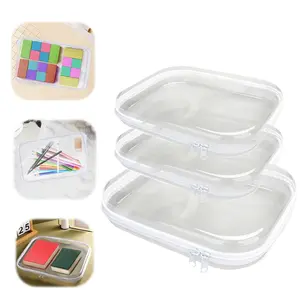 Transparent Zipper Makeup Organizer, 1 Piece Portable Clear Waterproof Cosmetic Storage Box with Zipper, Cosmetic Storage Box for Home & Travel, Zipper Makeup Bag