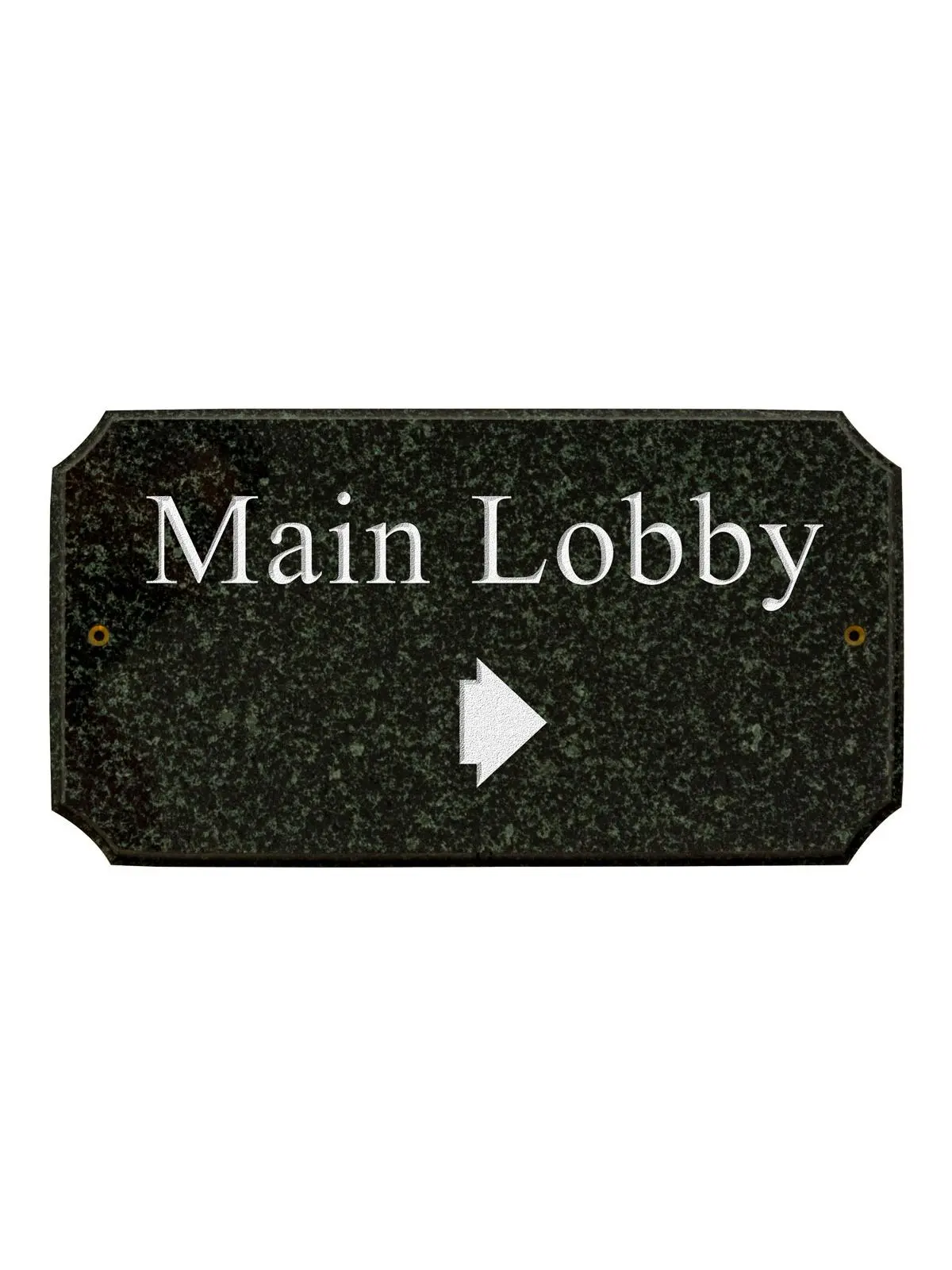 QualArc EXE-4702-EP 9 in. Executive Cut Corner Rectangle Emerald Green Polished Solid Granite Address Plaque, Home Decor Wall Mount Sign for Address Display