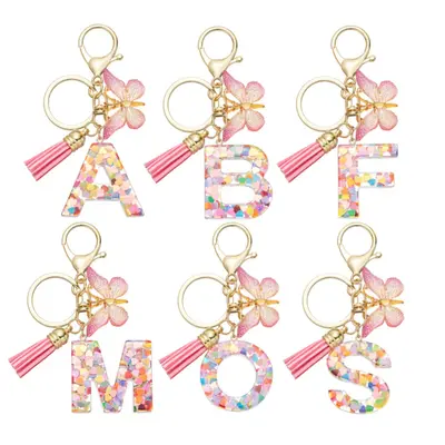 Suweibuke Initial Letter Keychain With Love Heart - Cute Double-Sided Charm For Keys, Handbags, Backpacks, Gift For Women & Girls