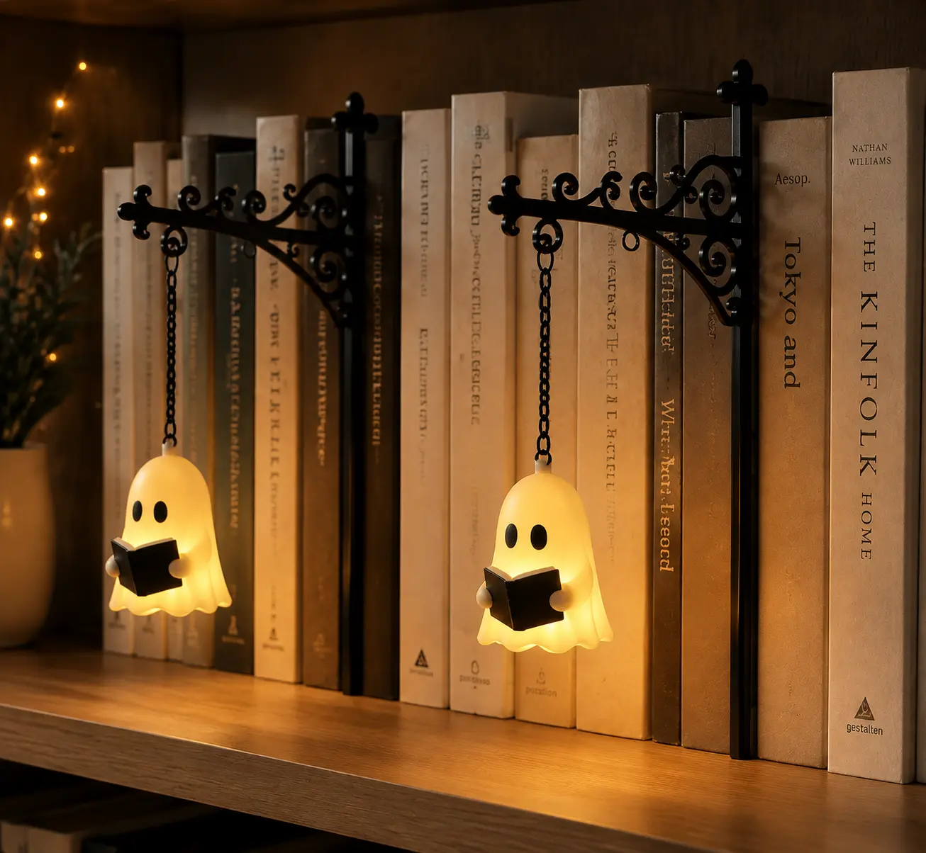Library Lantern Mini Bookshelf Light, Warm LED Hanging Shelf Lamp, Cozy Reading Nook Decor, Vintage Literary Home Decoration, Halloween Book Lover Gift