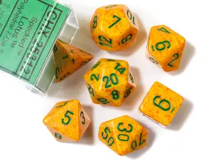 Speckled Lotus | Yellow & Orange | Chessex Dice Set (7)