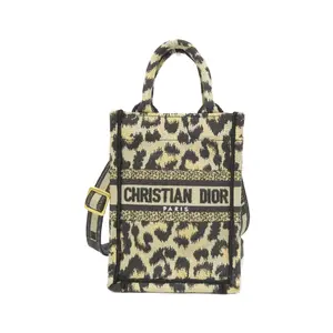 Pre-owned Dior Canvas Tote Bags Christian Book Tote Mini Vertical Bag Tote Bag
