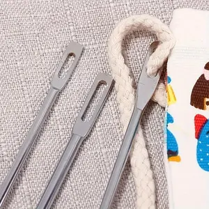 3pcs Elastic Waistband Threader Set - Easy Thread Drawstring Tool For Sewing, Knitting & Crafts, Durable Metal Construction, Silvery Gray, Sewing Tools