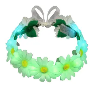 212 MAIN LED Color-Changing Daisy Chain Floral Accessory, Adjustable Chain, Multiple LEDs, Floral Shape, Ideal for Festival Wear