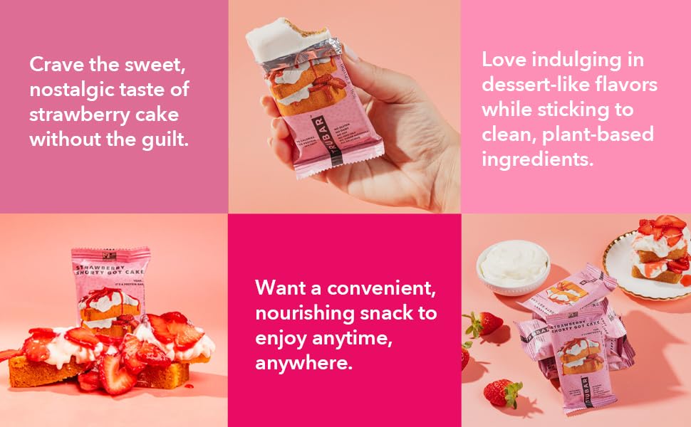 TRUBAR Vegan Protein Bar, Get In My Belly Pb & Jelly, Gluten Free, Plant Based, High Fiber, Dairy Free, Low Fat, Non GMO, No Sugar Alcohols, 12G Lean Protein, 13G Fiber, Healthy Snack Bars, 12 CT