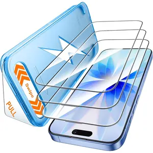 for iPhone 17 Screen Protector 3 Pack, [9H+ Hardness] [Military-Grade Drop Protection] [Sensitive Touch] [Easy Installation] [HD Clear] Full Edge Coverage Tempered Glass for 6.3 inch