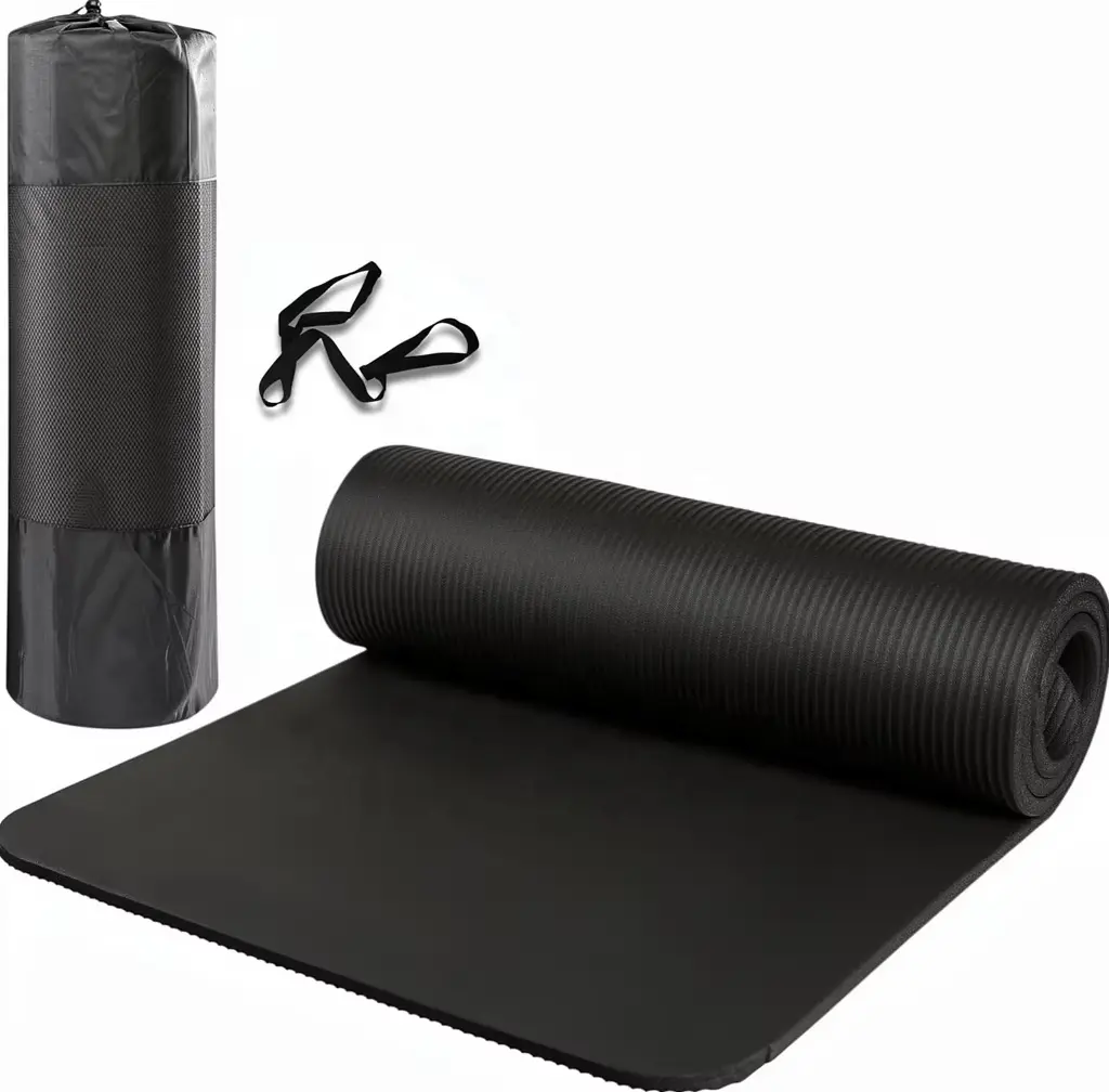 Exercise Mat with Strap – Non-Slip Yoga Mat for Workout, Fitness, Home, Gym & Pilates – Multi-Thickness Yoga Mat