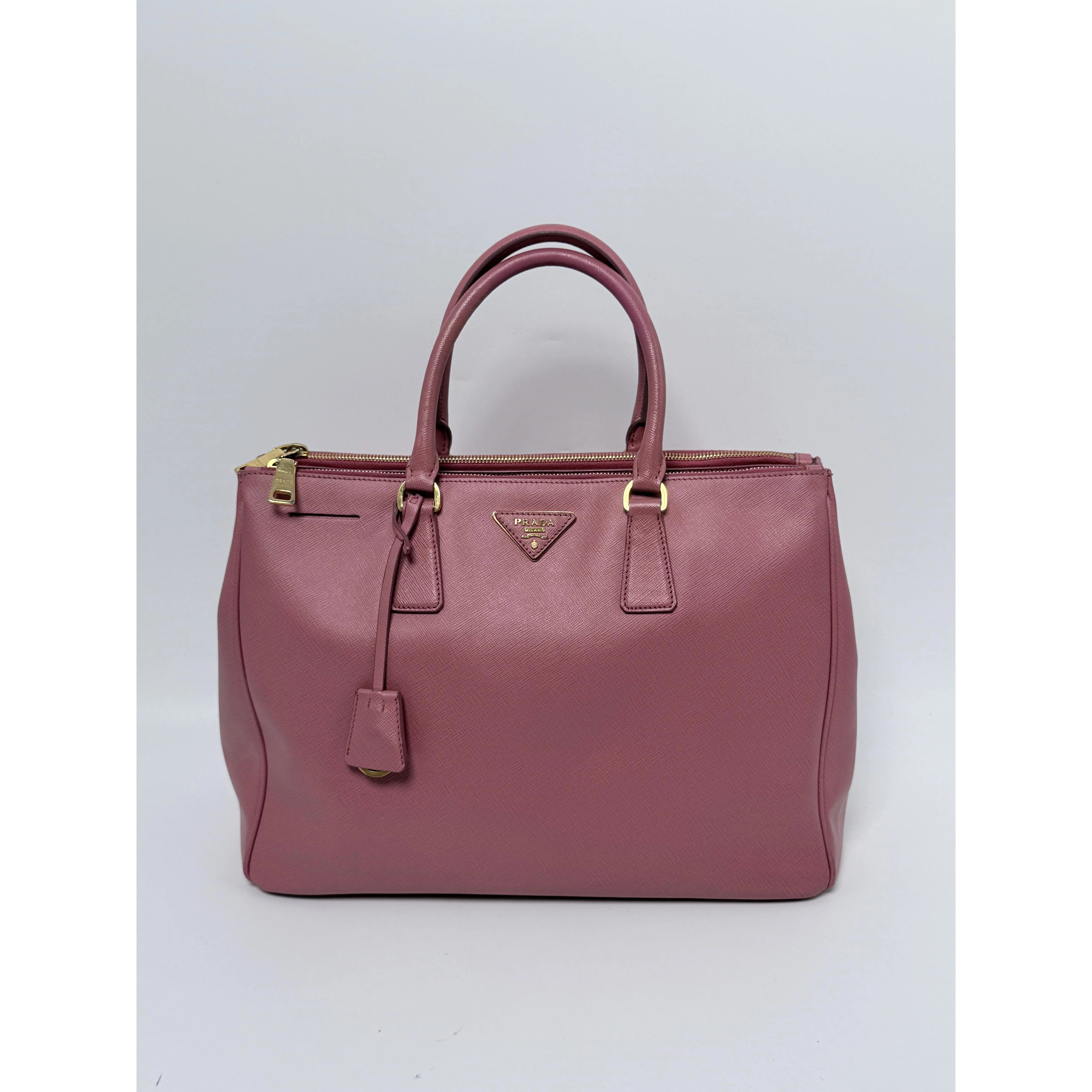 Pre-owned PRADA leather Tote Bags Galleria Large Saffiano Top Handle Tote Bag Pink JA984PR
