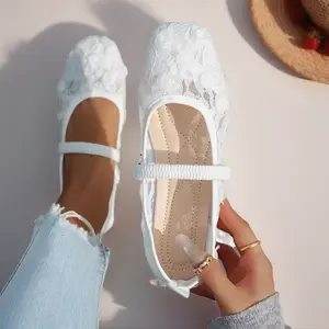 Women's Casual Square Toe Flat Shoes Comfortable Lightweight Daily Footwear with Soft Lining Slip Resistant Outsole for Outings