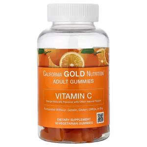 California Gold Nutrition Vitamin C Gummies with Vitamin A from 100% Beta-Carotene, 90 Vegetarian Gummies