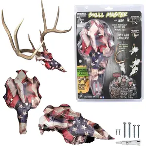 Skull Master by Illusion| Color: Respect Flag| European Mount| Antler Mounting Kit| Euro Mount| 3D Modeled Replica Deer Skull| Taxidermy| for Harvested and Shed Antlers| Universal Sizing
